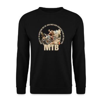 Nichts ist so Aufregend wie die Jagd... - MTB - Unisex Pullover - Schwarz - Vorne - Alina (178cm) & Michal (187cm)