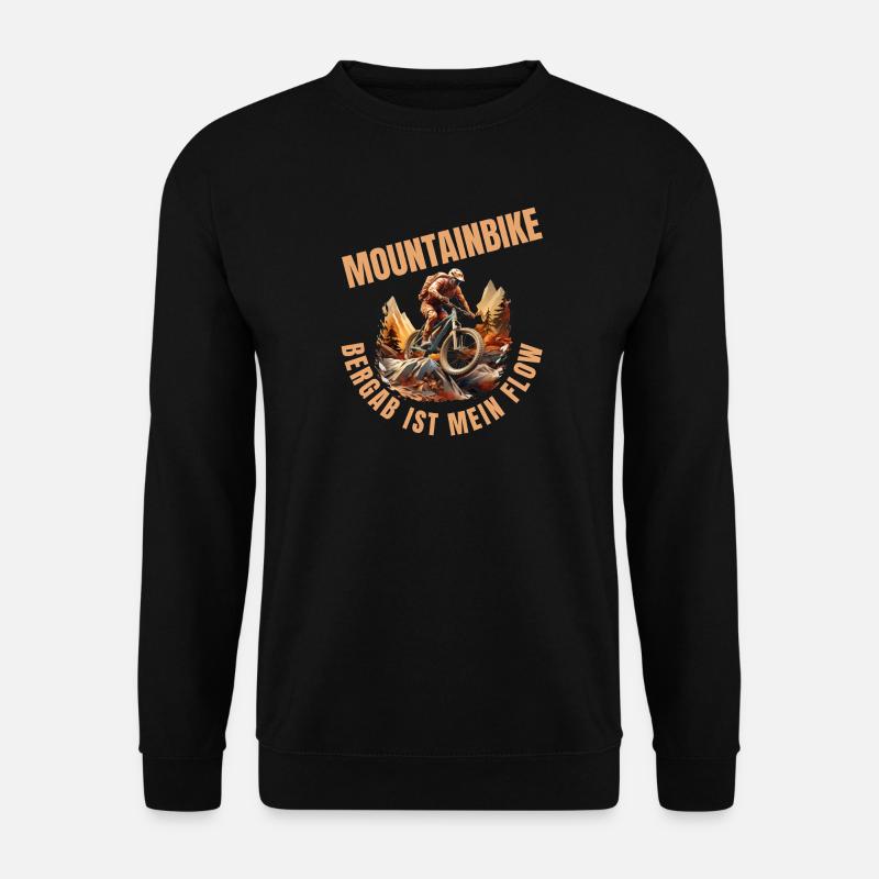 MTB: Bergab ist mein Flow - Unisex Pullover - Schwarz