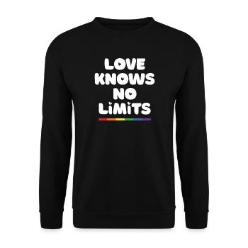 LGBT Pride Month - Love Knows No Limits - Unisex Sweatshirt - black - Front - Alina (178cm) & Michal (187cm)
