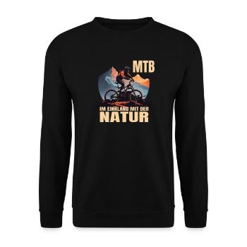 MTB - Im Einklang mit der Natur - Unisex Pullover - Schwarz - Vorne - Alina (178cm) & Michal (187cm)