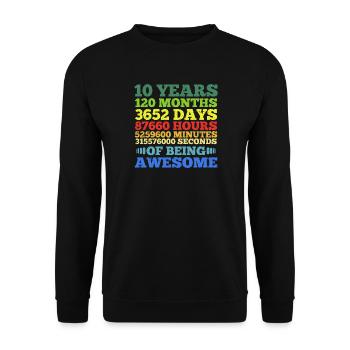 Ten Years of Being Awesome - Unisex Sweatshirt - black - Front - Alina (178cm) & Michal (187cm)