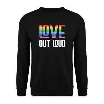 Mois de la fierté LGBTQ - Love Out Loud - Sweat-shirt Unisexe - noir - Devant - Alina (178cm) & Michal (187cm)