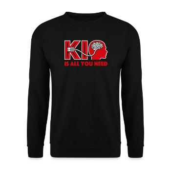 KI ist alles was du brauchst - Unisex Pullover - Schwarz - Vorne - Alina (178cm) & Michal (187cm)