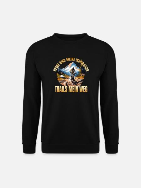 Berge sind meine Inspiration - Trails mein Weg - Unisex Pullover - Schwarz