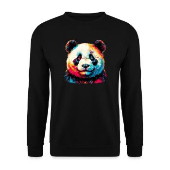 Panda - Unisex Pullover - Schwarz - Vorne - Alina (178cm) & Michal (187cm)