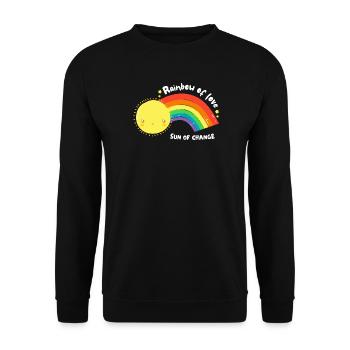 LGBT-Regenbogen der Liebe - Unisex Pullover - Schwarz - Vorne - Alina (178cm) & Michal (187cm)