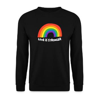 Liebe ist stärker. LGBT - Unisex Pullover - Schwarz - Vorne - Alina (178cm) & Michal (187cm)