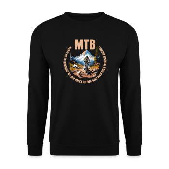 Epische Abfahrt - Mountainbike - Unisex Pullover - Schwarz - Vorne - Alina (178cm) & Michal (187cm)