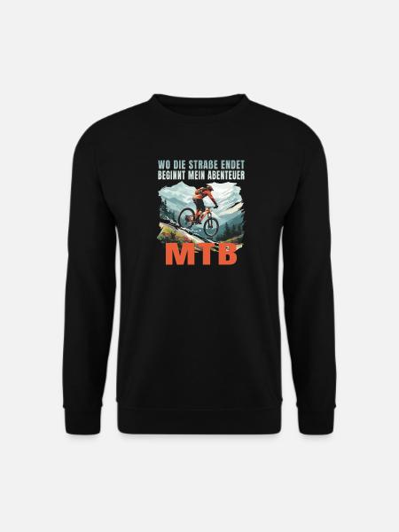 MTB: Wo die Straße endet beginnt mein Abenteuer - Unisex Pullover - Schwarz