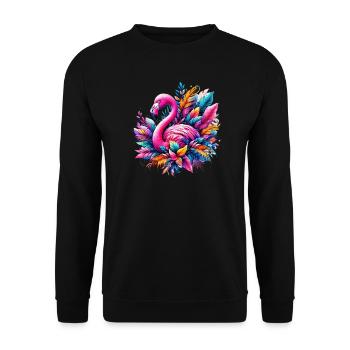 Flamingo - Unisex Pullover - Schwarz - Vorne - Alina (178cm) & Michal (187cm)