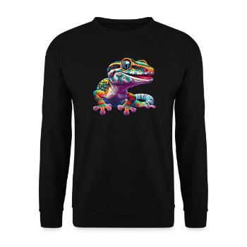 Gecko - Sweat-shirt Unisexe - noir - Devant - Alina (178cm) & Michal (187cm)
