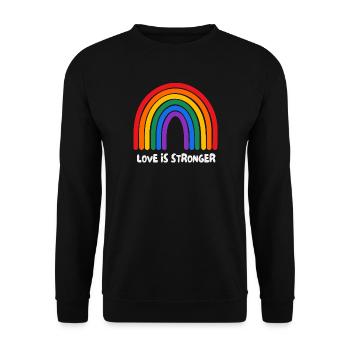 Liebe ist stärker. LGBT - Unisex Pullover - Schwarz - Vorne - Alina (178cm) & Michal (187cm)