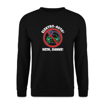E-car Electrical Energy Electricity Statement Refueling - Unisex Sweatshirt - black - Front - Alina (178cm) & Michal (187cm)