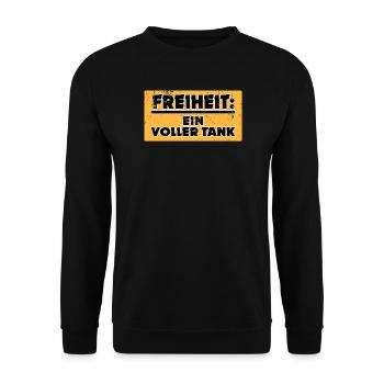 Electricity Electrical Energy Refueling Statement Gasoline - Unisex Sweatshirt - black - Front - Alina (178cm) & Michal (187cm)