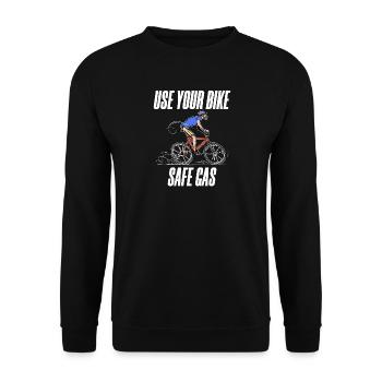 Gas Station Statement Bicycle Energy Storage Electricity - Unisex Sweatshirt - black - Front - Alina (178cm) & Michal (187cm)