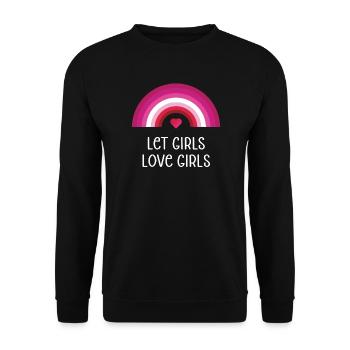 Mois de la fierté LGBT - Laissez les filles aimer les filles - Sweat-shirt Unisexe - noir - Devant - Alina (178cm) & Michal (187cm)