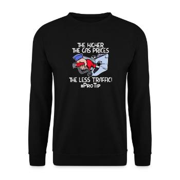 Zapfsäule Strom Statement Tanken Benzin Energie - Unisex Pullover - Schwarz - Vorne - Alina (178cm) & Michal (187cm)