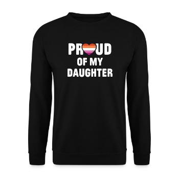 Mois de la fierté LGBT - Fier de ma fille - Sweat-shirt Unisexe - noir - Devant - Alina (178cm) & Michal (187cm)