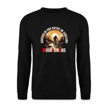 MTB: Adrenalin und Natur im Einklang - Unisex Pullover - Schwarz - Vorne - Alina (178cm) & Michal (187cm)