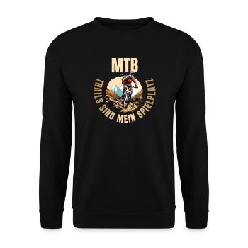 Trails sind mein Spielplatz - Unisex Pullover - Schwarz - Vorne - Alina (178cm) & Michal (187cm)