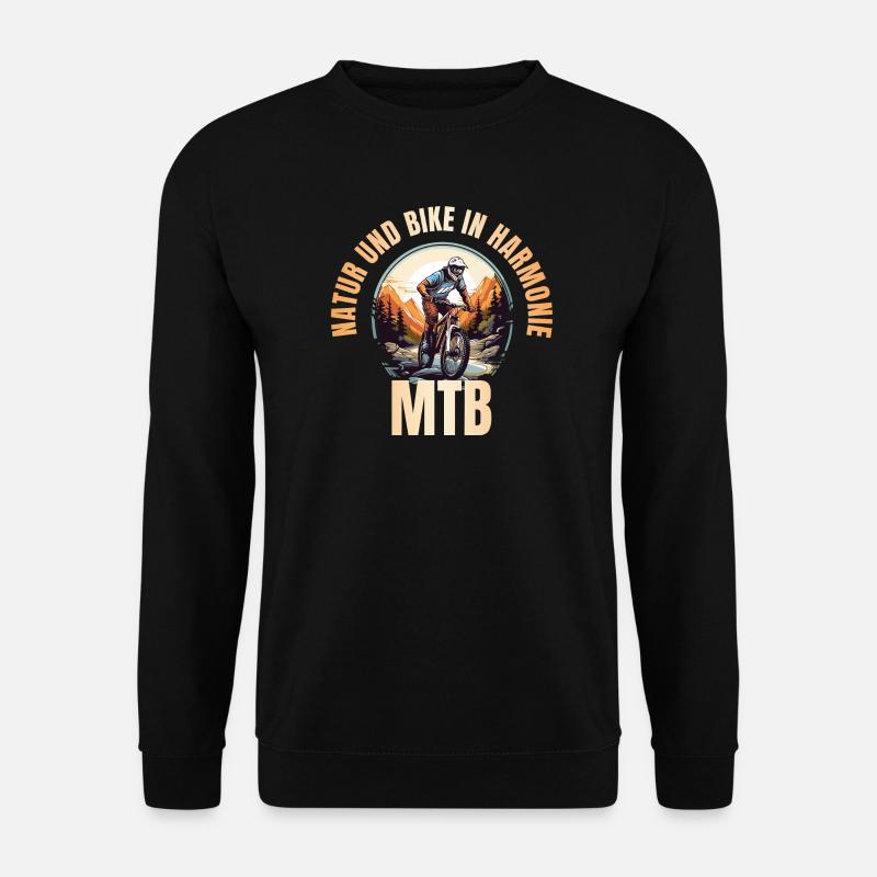 MTB: Natur und Bike in Harmonie - Unisex Pullover - Schwarz