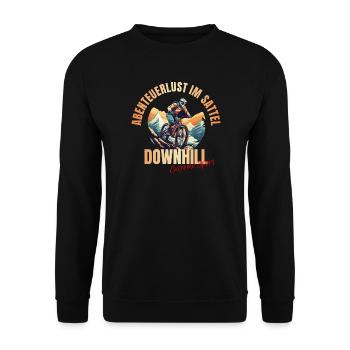MTB: Abenteuerlust im Sattel - Unisex Pullover - Schwarz - Vorne - Alina (178cm) & Michal (187cm)