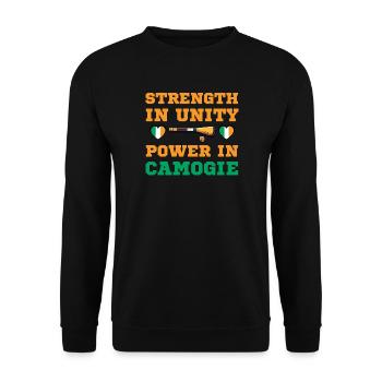 Strength in unity, power in Camogie - Unisex Sweatshirt - black - Front - Alina (178cm) & Michal (187cm)