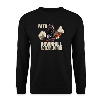Downhill: Adrenalin pur - Unisex Pullover - Schwarz - Vorne - Alina (178cm) & Michal (187cm)