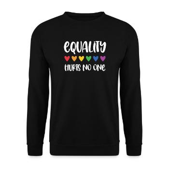 LGBT Pride Month - Equality Hurts No One - Unisex Sweatshirt - black - Front - Alina (178cm) & Michal (187cm)