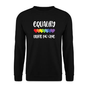 LGBT Pride Month - Equality Hurts No One - Unisex Sweatshirt - black - Front - Alina (178cm) & Michal (187cm)