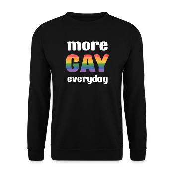 LGBT Pride Month - More Gay Everyday - Unisex Sweatshirt - black - Front - Alina (178cm) & Michal (187cm)