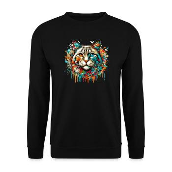 Chat - Sweat-shirt Unisexe - noir - Devant - Alina (178cm) & Michal (187cm)