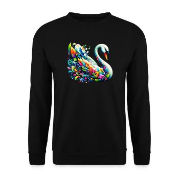 Cygne - Sweat-shirt Unisexe - noir - Devant - Alina (178cm) & Michal (187cm)