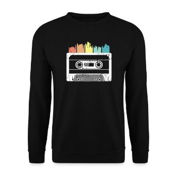 retro cassette music vintage icon logo icon - Unisex Sweatshirt - black - Front - Alina (178cm) & Michal (187cm)