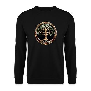Elegant and noble tree of life with Celtic knot. - Unisex Sweatshirt - black - Front - Alina (178cm) & Michal (187cm)