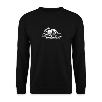 feeling irrelephant elefant tiere lustig wortspiel - Unisex Pullover - Schwarz - Vorne - Alina (178cm) & Michal (187cm)