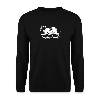 feeling irrelephant elefant tiere lustig wortspiel - Unisex Pullover - Schwarz - Vorne - Alina (178cm) & Michal (187cm)