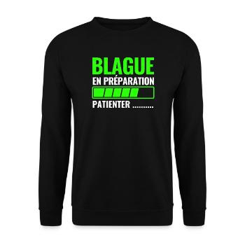 Witz im Entstehen - Unisex Pullover - Schwarz - Vorne - Alina (178cm) & Michal (187cm)