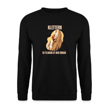 Die Felswand ist mein Zuhause - Unisex Pullover - Schwarz - Vorne - Alina (178cm) & Michal (187cm)