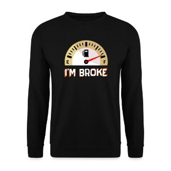 Zapfsäule Statement Tanken Energiespeicher Benzin - Unisex Pullover - Schwarz - Vorne - Alina (178cm) & Michal (187cm)