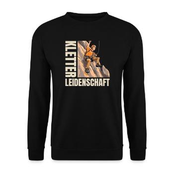 Kletter Leidenschaft - Unisex Pullover - Schwarz - Vorne - Alina (178cm) & Michal (187cm)
