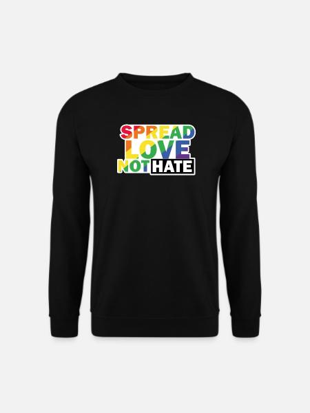 Love not Hate LGBTQ - Unisex Pullover - Schwarz