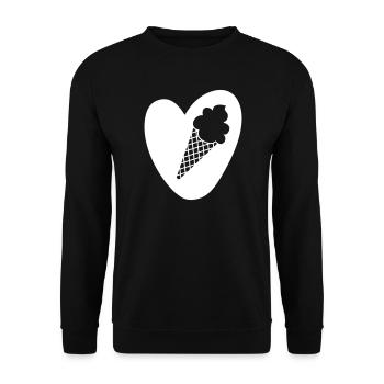 Coeur Crème Glacée Gaufre D’été Snacking Bonbons Délicieux Amour - Sweat-shirt Unisexe - noir - Devant - Alina (178cm) & Michal (187cm)