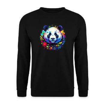 Panda - Unisex Pullover - Schwarz - Vorne - Alina (178cm) & Michal (187cm)