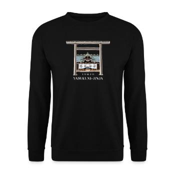 Tokio, Torii und Haiden Zeichnung, Yasukuni-jinja - Unisex Pullover - Schwarz - Vorne - Alina (178cm) & Michal (187cm)