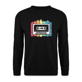 Cassette musique rétro enregistre des couleurs vintage logo - Sweat-shirt Unisexe - noir - Devant - Alina (178cm) & Michal (187cm)
