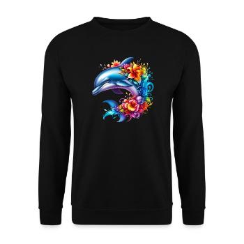 Delfin - Unisex Pullover - Schwarz - Vorne - Alina (178cm) & Michal (187cm)