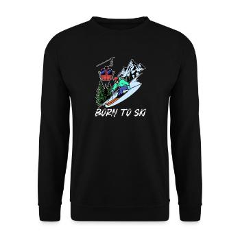 Wintersport Schifahren Statement Schifahrer Eis - Unisex Pullover - Schwarz - Vorne - Alina (178cm) & Michal (187cm)