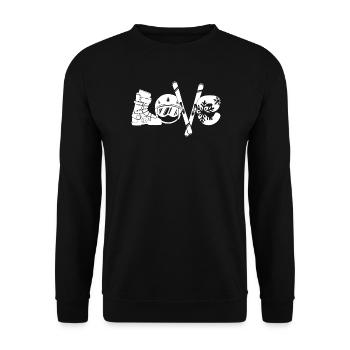 Winter Schifahrer Eislaufen Eishockey Wintersport - Unisex Pullover - Schwarz - Vorne - Alina (178cm) & Michal (187cm)