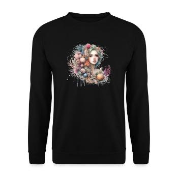 Fantastic, Mermaid, Artwork, Colorful, - Unisex Sweatshirt - black - Front - Alina (178cm) & Michal (187cm)